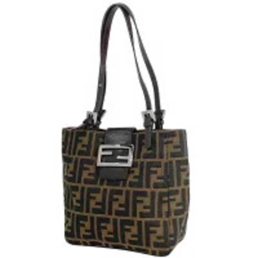 Fendi Zucca handbag tote bag canvas brown